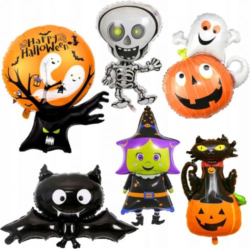  HALLOWEEN BALON SET 6x PARTY BALONOV MAČKA OKOSTJNJAK BUČA NETOPIRJEV