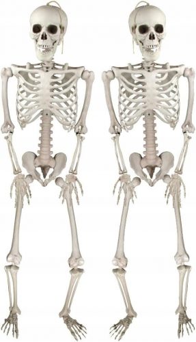  2x VISEČA OKOSTJNJAKA 35cm SET SKELETON OKRASEK DEKORACIJA ZA NOČ ČAROVNIC