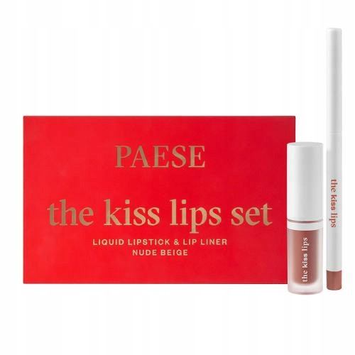  PAESE The Kiss Lips Set Set črtal za ustnice in tekoče šminke 01 Nude Beige