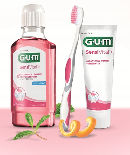  GUM Pro Sensitive roza zobna ščetka