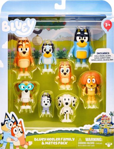  Paket 8 figur Moose Toys Bluey Heeler Family And Mates.