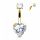  TITAN GOLDEN HEART BELLYRING 1.6/10/5/8