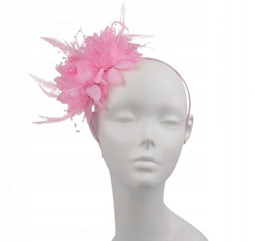  Čudovit roza trak za lase fascinator flower boho poročni banket