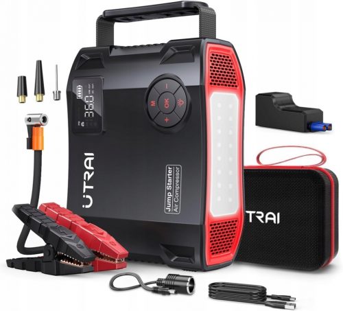  UTRAI Powerbank 5000A 150PSI kompresor 5-v-1 27000mAh QC3.0 svetilka