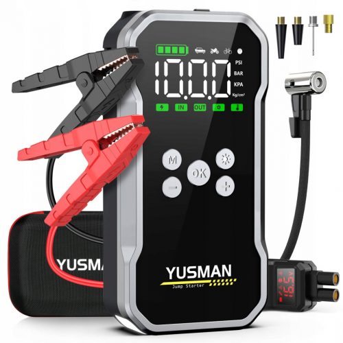  YUSMAN Starting Powerbank 4000A 12V kompresor 150PSI 15800mAh LCD LED