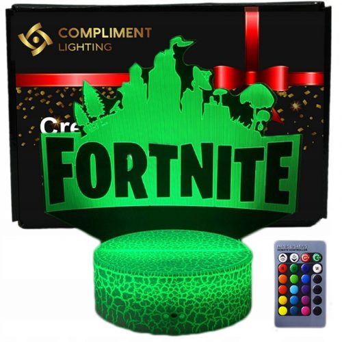  3D USB LED nočna lučka + daljinski upravljalnik kot Fortnite darilo