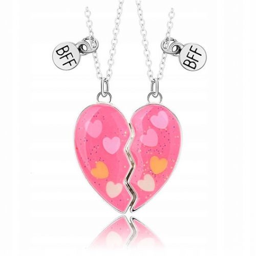  2 BFF FRIENDSHIP OGRLICE MAGNET HEART SET