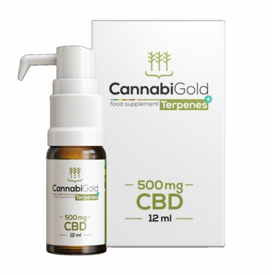  CBD konopljino olje 5% HemPoland CannabiGold Terpenes+ 500 mg 12 ml