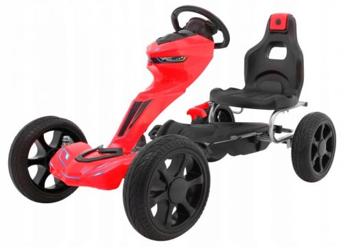  Grand Ride gokart na pedala za otroke 3+ Rdeča + EVA kolesa + Nastavitev f