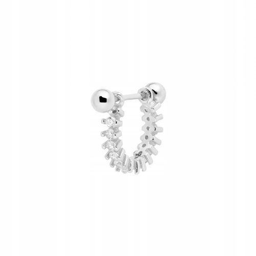  Srebrni piercing uhani ANIA KRUK, beli cirkoni, srebro 925