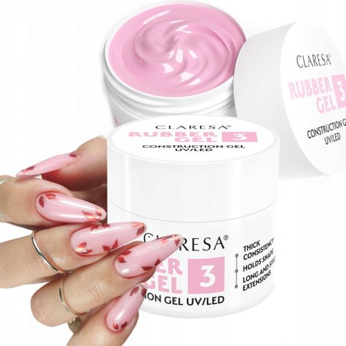  Claresa RUBBER GEL gel za gradnjo podaljškov nohtov builder 3 12g