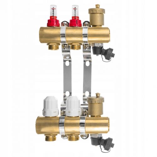  Razdelilnik za talno gretje, 2-2x ventil, 2x zračnik.