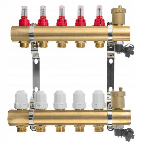  Razdelilnik za talno gretje, 5-2x ventil, 2x zračnik.