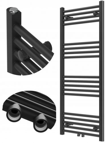  KOPALNIŠKI RADIATOR MODERNI RADIATOR LESTVE ČRN 120x50 cm RAVEN