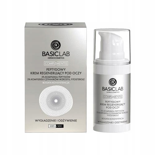  BasicLab Peptide regeneracijska krema za oči z bogato konsistenco 15 ml