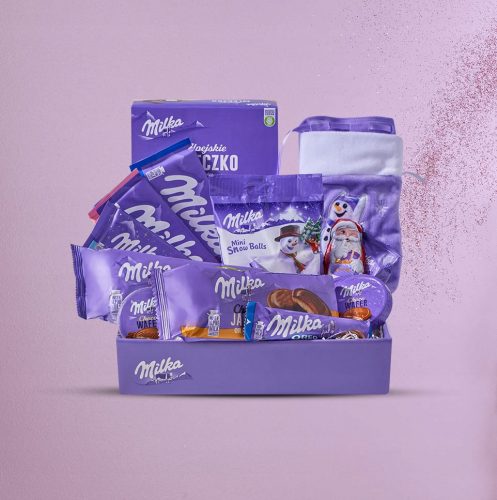  BOŽIČNI DARILNI SET - MILKA - VIJOLIČNE SLABOŠČICE - OREO, ČOKOLADA