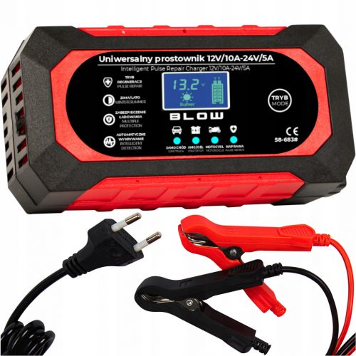  AVTOMATSKI INTELIGENTNI POLNILEC LCD USMERNIK 24V 12V 10A