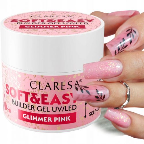  Claresa Soft&Easy Glimmer pink gradilni gel 12 g Medium malinasto roza s šimrom