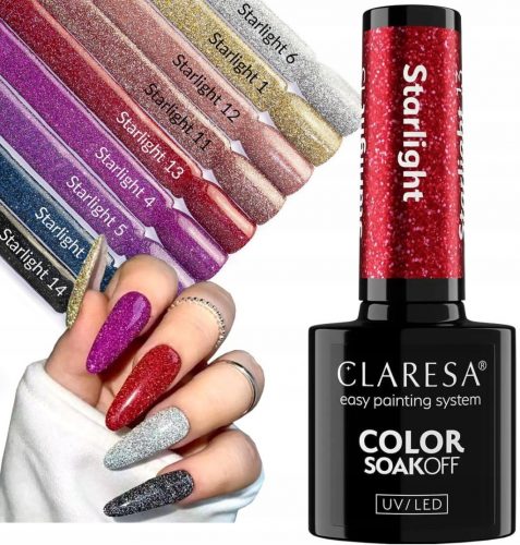  CLARESA STARLIGHT HYBRID POLISH SET FLASH EFFECT COLLECTION 9 kos.