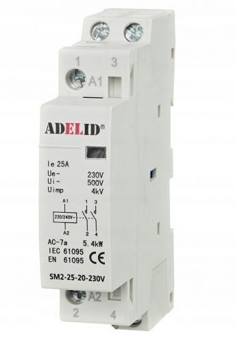  Adelid SM2 kontaktor 25-20-230V ZA TH35 TIRNICO 2 TIRA 1 FAZA