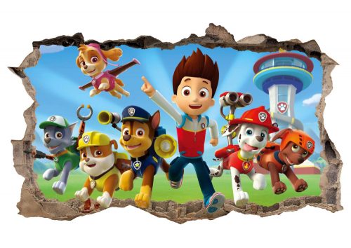 Stenska nalepka Paw Patrol 47x77 cm, večbarvna