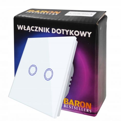 Dvojno stikalo na dotik BarON 2G BELO