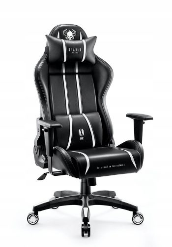  Gaming stol Diablo Chairs X-One 2.0, črno-belo eko usnje