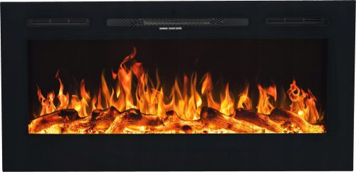 Vgradni kamin s funkcijo ogrevanja, električni Aflamo črn 1500 W 114 x 54,4 x 14 cm