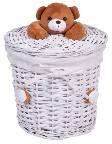  Gockowiak Teddy bear košara za igrače 26 x 36 cm bela