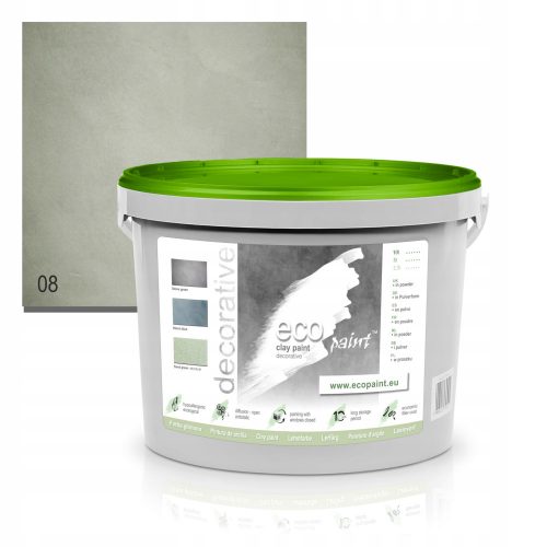 EcoPaint glinena zidna barva 5 l Kameno zelena (dekorativni pepel) mat