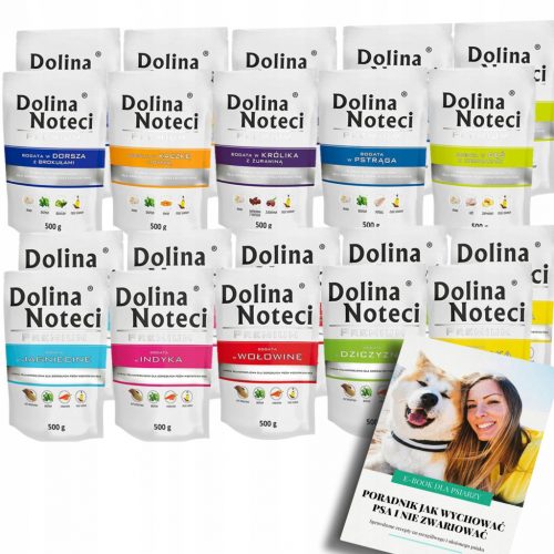  DOLINA NOTECI PREMIUM mora hrana vrečka MEŠANICA OKUSOV 20x500g + EBOOK DOG