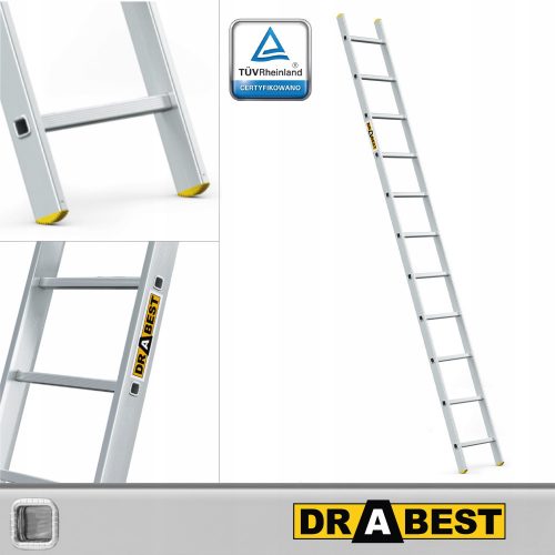 Drabest lestev 3,98 m aluminij 1 x 11 do 150 kg